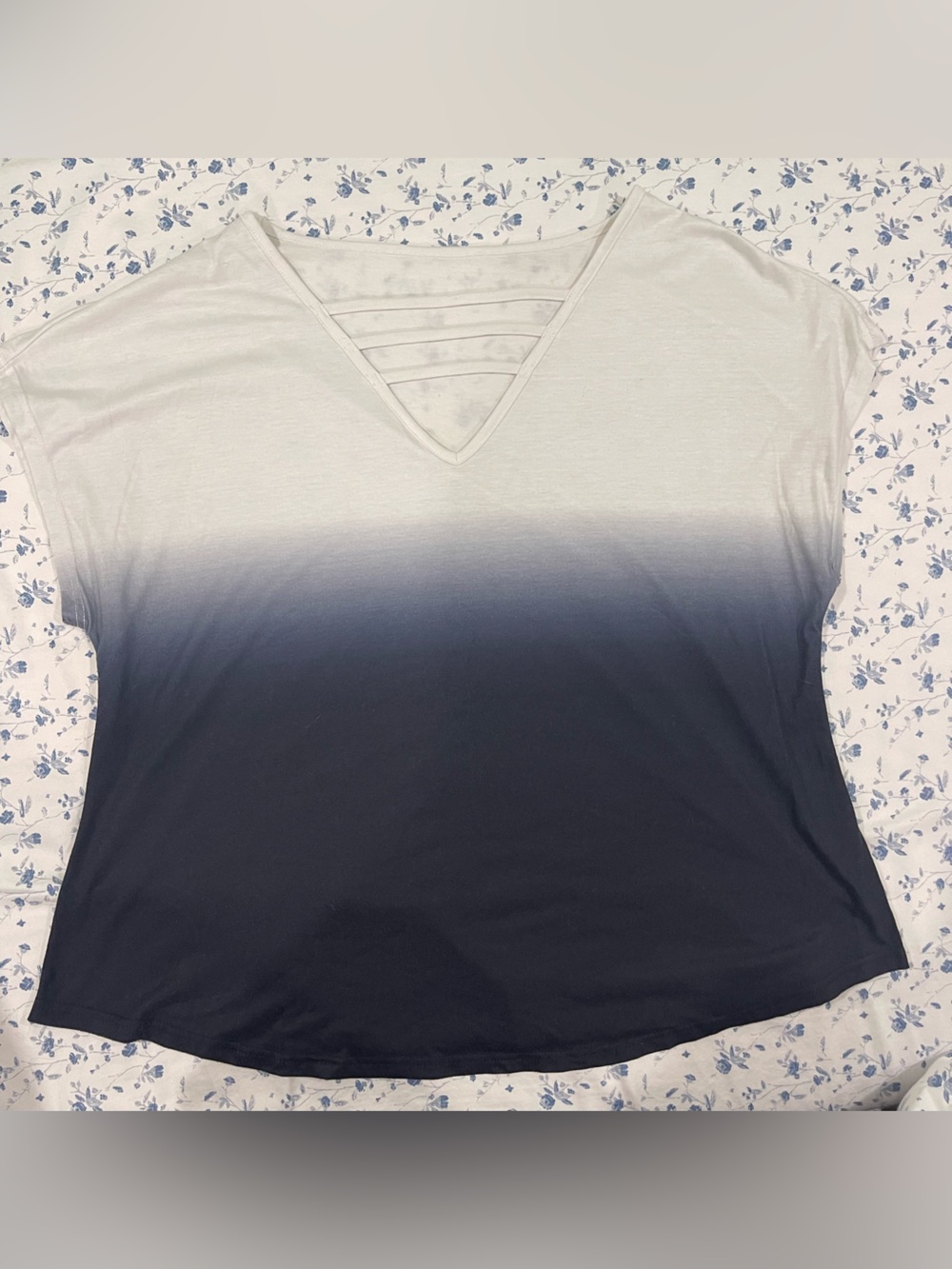 SHEIN Light Gray to Navy Ombre Tank Top